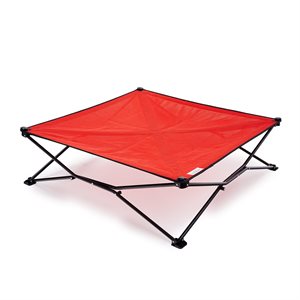 King 3.5' Foldable OTG Elevated Pet Bed - Red