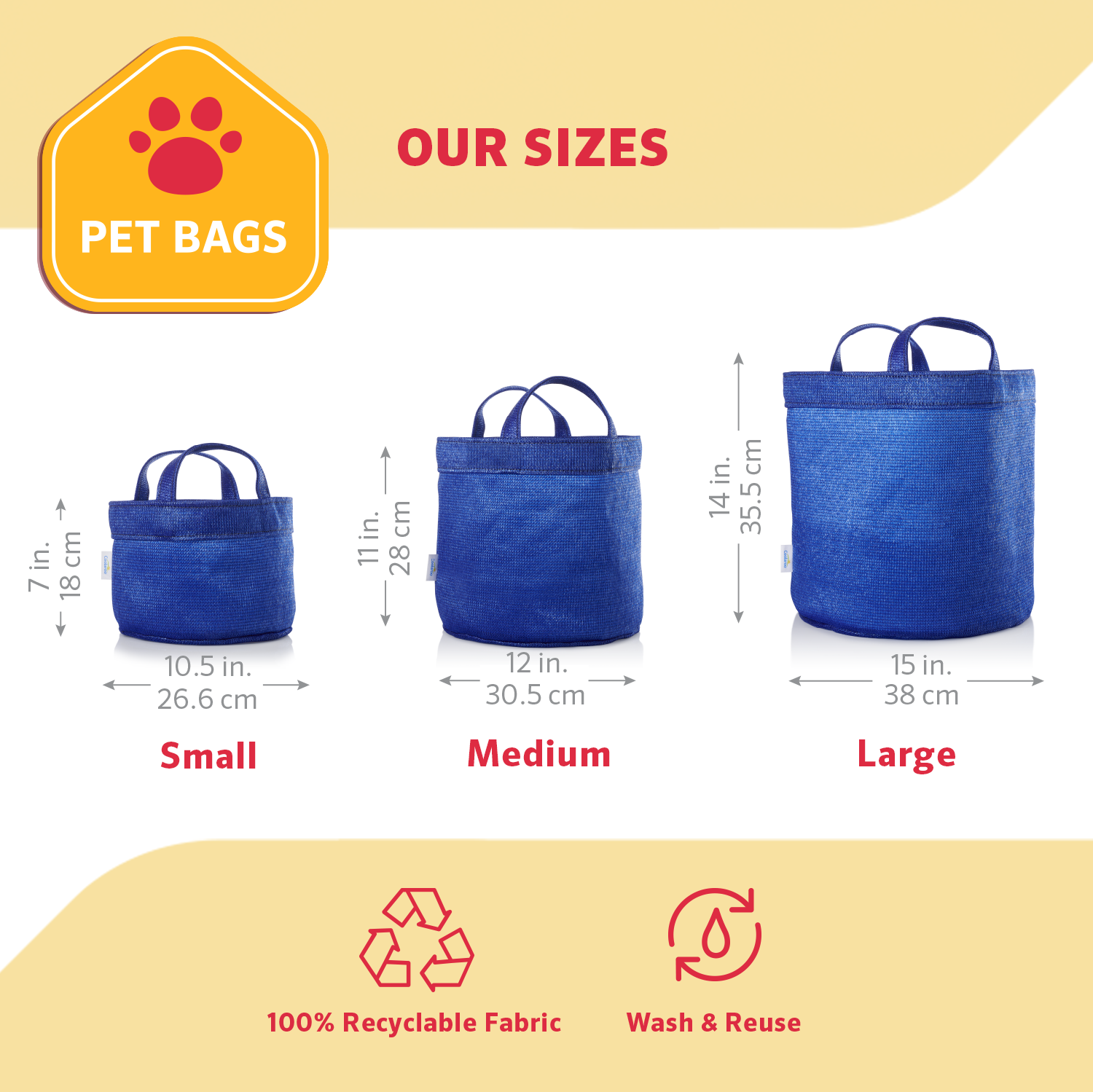 2-Pack Medium & Large Pet Toy Bags - Aquatic Blue