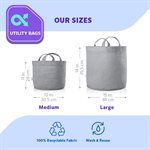 2-Pack Medium & Large Utility Bags - Steel Grey